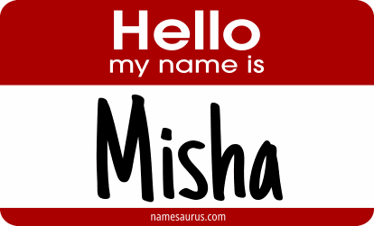 Hello my name is Misha png download