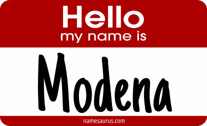 Hello my name is Modena png download