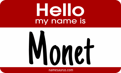 Hello my name is Monet png download
