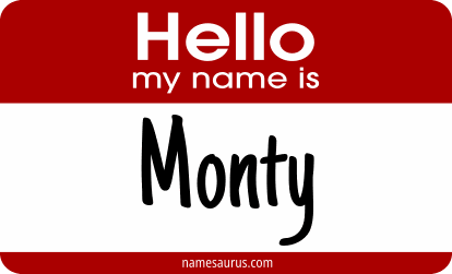 Hello my name is Monty png download
