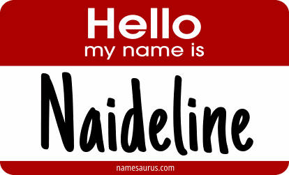 Hello my name is Naideline png download