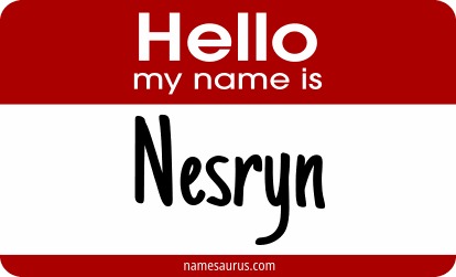 Hello my name is Nesryn png download