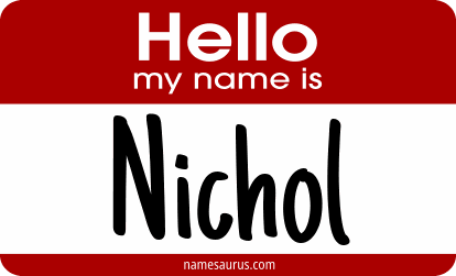 Hello my name is Nichol png download