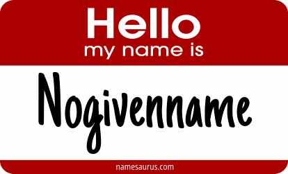 Hello my name is Nogivenname png download