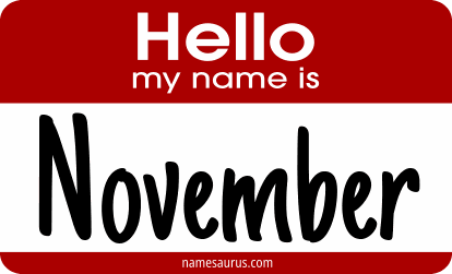 Hello my name is November png download