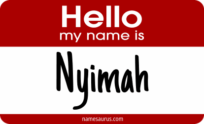 Hello my name is Nyimah png download