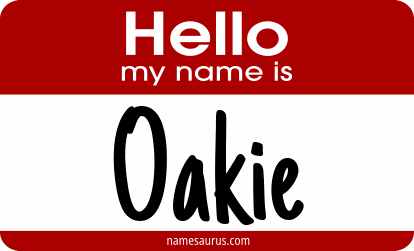 Hello my name is Oakie png download