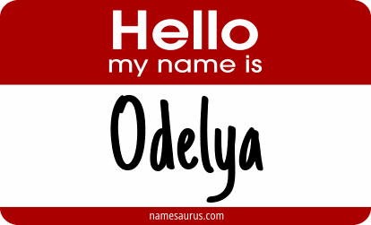 Hello my name is Odelya png download