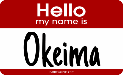 Hello my name is Okeima png download