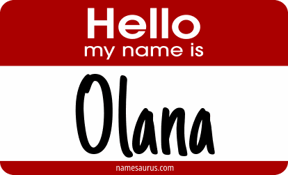 Hello my name is Olana png download