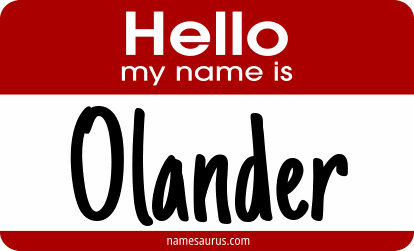 Hello my name is Olander png download