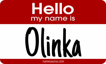 Hello my name is Olinka png download