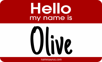 Hello my name is Olive png download