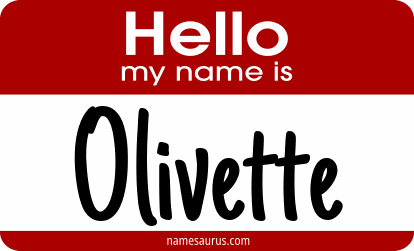 Hello my name is Olivette png download