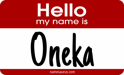Hello my name is Oneka png download