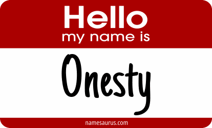 Hello my name is Onesty png download