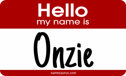 Hello my name is Onzie png download