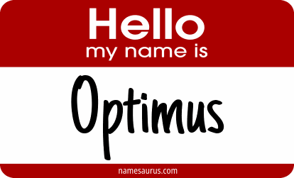 Hello my name is Optimus png download