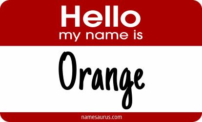 Hello my name is Orange png download