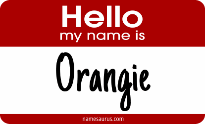 Hello my name is Orangie png download