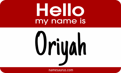 Hello my name is Oriyah png download