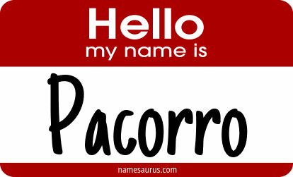 Hello my name is Pacorro png download