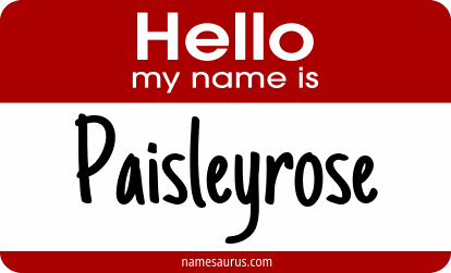 Hello my name is Paisleyrose png download