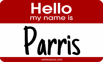 Hello my name is Parris png download