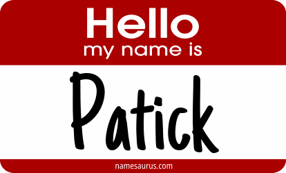 Hello my name is Patick png download