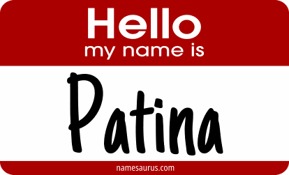 Hello my name is Patina png download