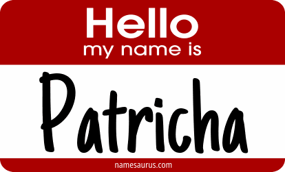 Hello my name is Patricha png download