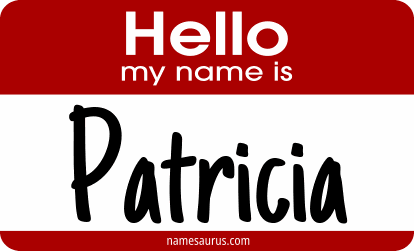 Hello my name is Patricia png download