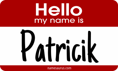 Hello my name is Patricik png download
