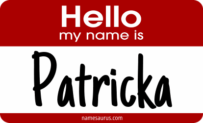 Hello my name is Patricka png download