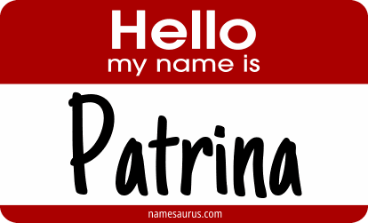 Hello my name is Patrina png download