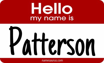 Hello my name is Patterson png download
