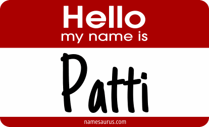 Hello my name is Patti png download