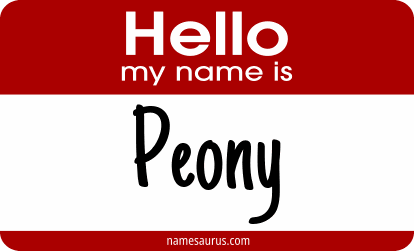 Hello my name is Peony png download
