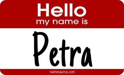 Hello my name is Petra png download