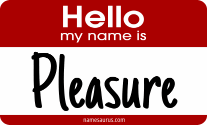 Hello my name is Pleasure png download