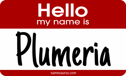 Hello my name is Plumeria png download