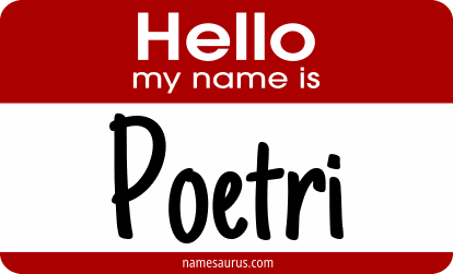 Hello my name is Poetri png download