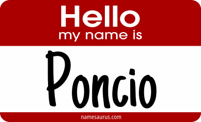 Hello my name is Poncio png download
