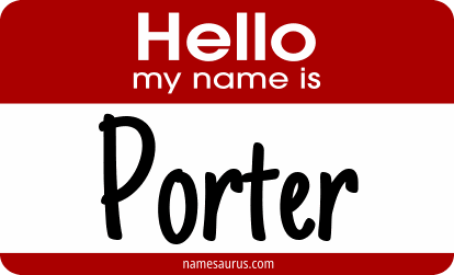 Hello my name is Porter png download
