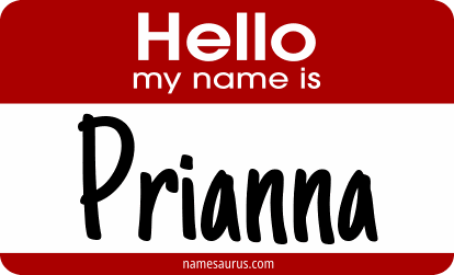 Hello my name is Prianna png download