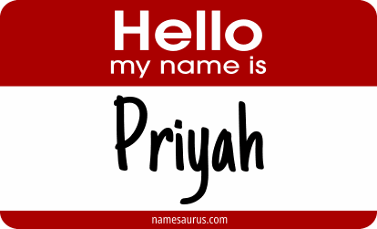Hello my name is Priyah png download