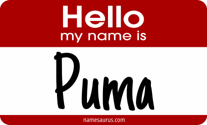 Hello my name is Puma png download