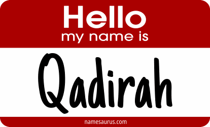 Hello my name is Qadirah png download