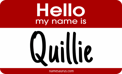 Hello my name is Quillie png download