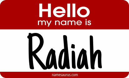 Hello my name is Radiah png download